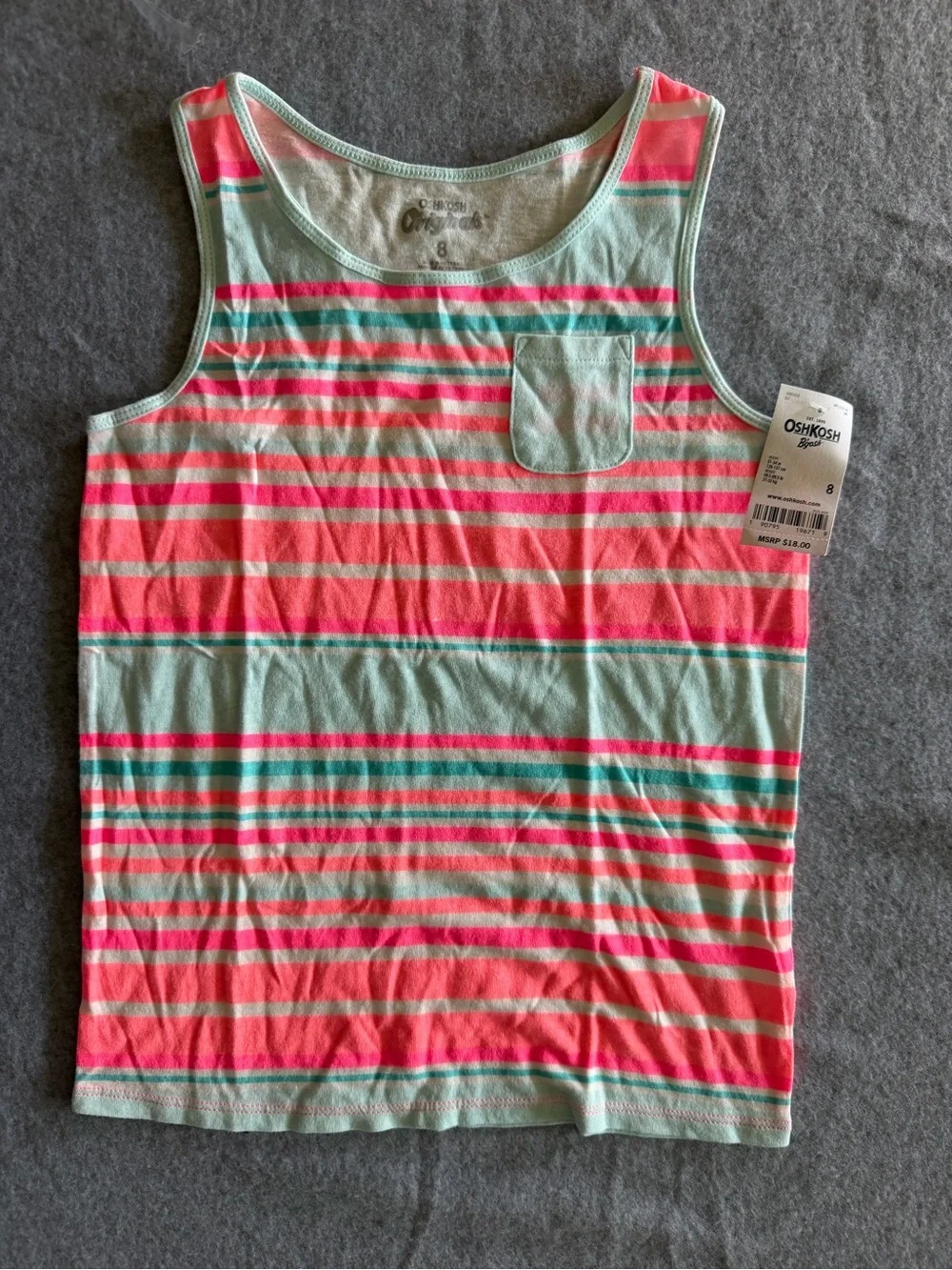 Oshkosh B'Gosh Girls Striped Tank Top Size 8 NWT